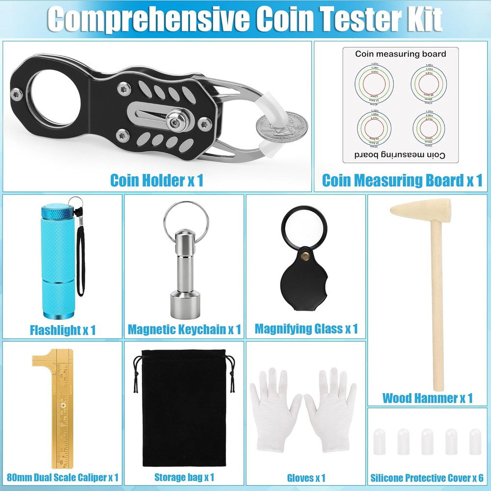 Professional Silver and Gold Coin Testing Kit with Accessories