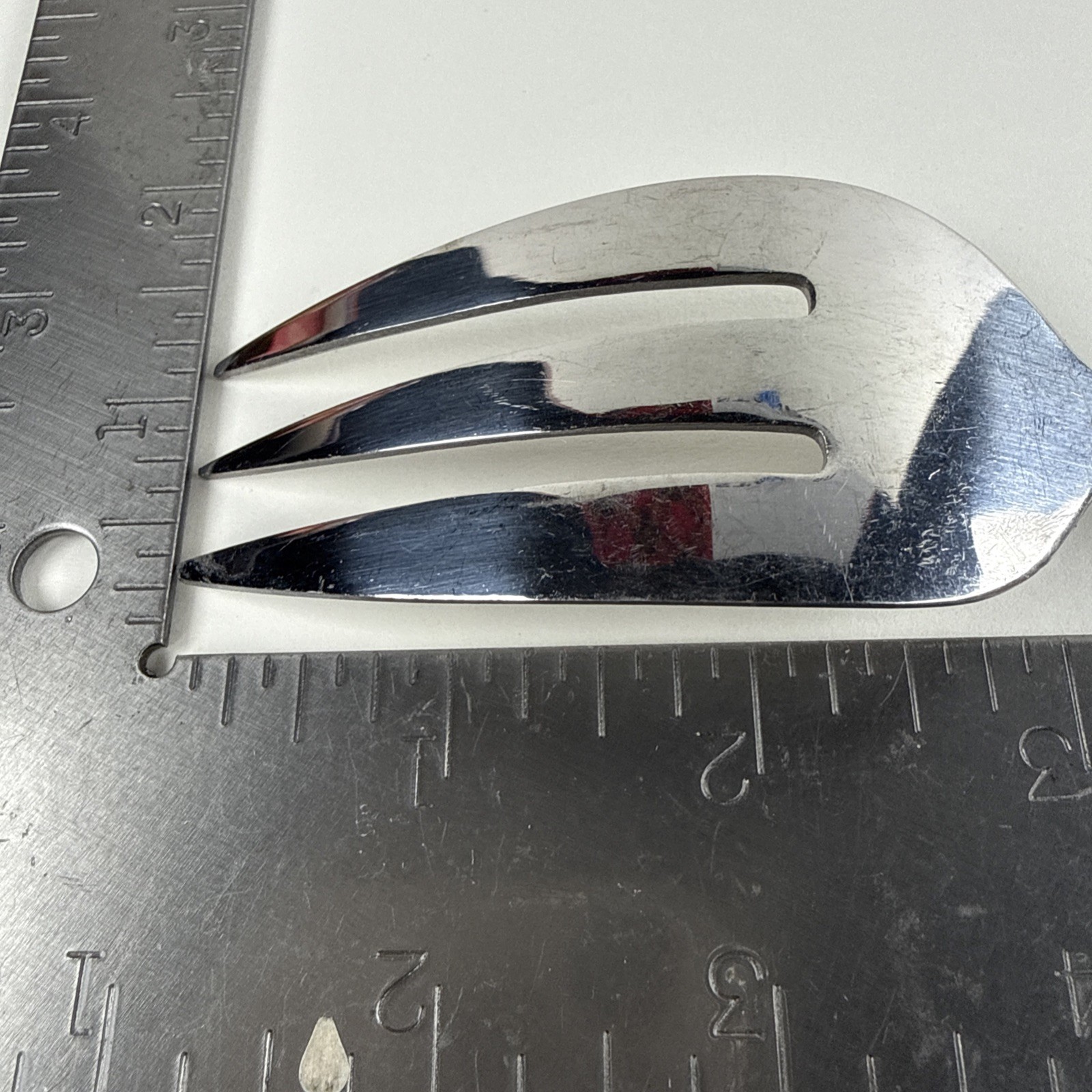 Vtg Stanley Roberts Japan Stainless Steel Serving Set MCM Pierced Spoon Fork 2pc