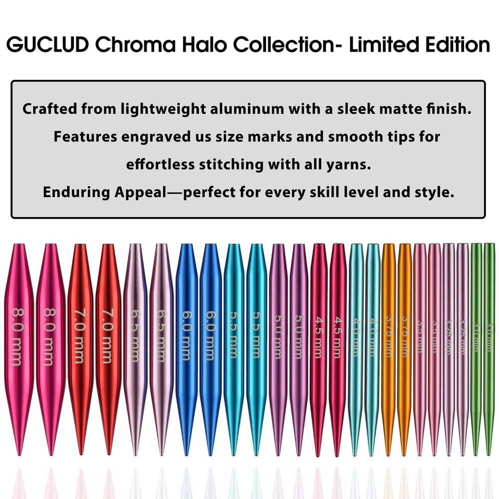 Short Interchangeable Knitting Needles Set 2-Inch Shorties Circular Knitting ...
