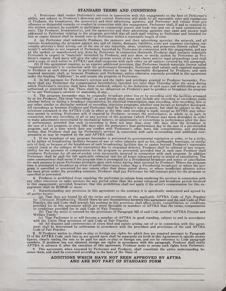 LOUIS JOURDAN - DOCUMENT SIGNED 12/29/1964