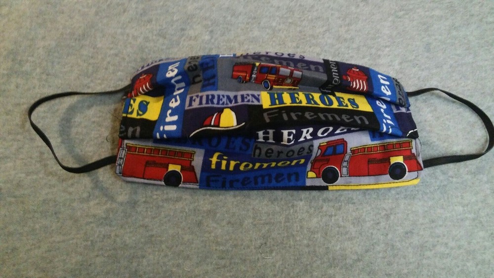 Handmade Fabric Face Mask - Reusable Fireman Hero