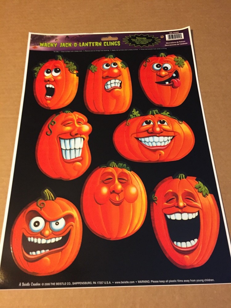 HALLOWEEN BEISTLE WACKY JACK-O-LANTERN CLINGS 2006!