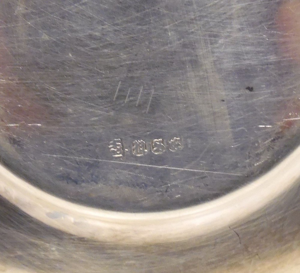 Antique Reticulated Silver Plate Lidded Tea Caddy w/ Royal Worcester Insert Cup