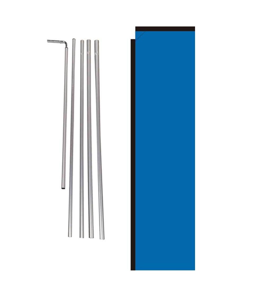 Solid Marina Blue 15' Advertising Rectangle Feather Banner Flag w/ pole+spike