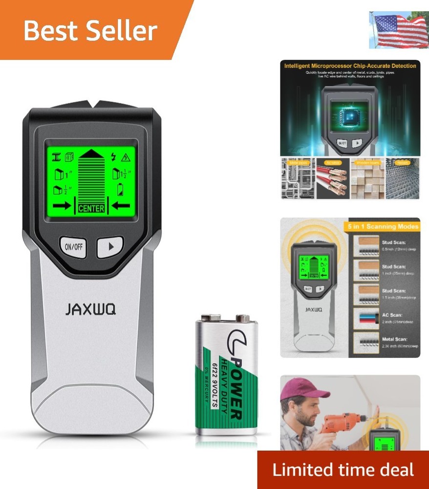 Accurate Wall Scanner - 5-in-1 Stud Finder with LCD, Perfect for DIY Projects