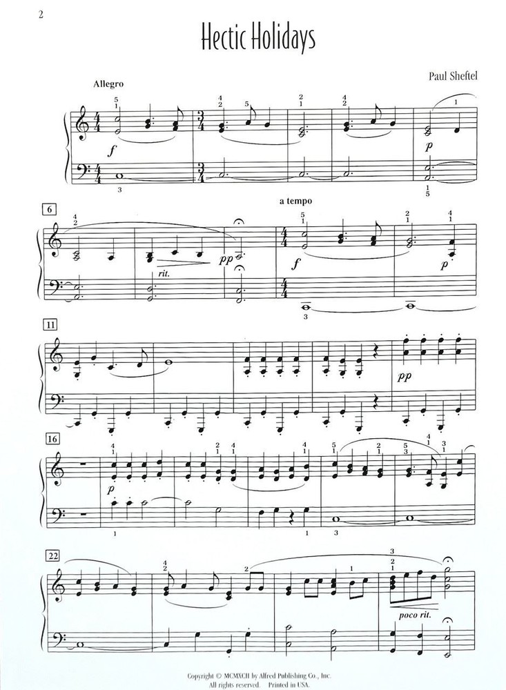 Hectic Holidays - Intermediate Piano Solo