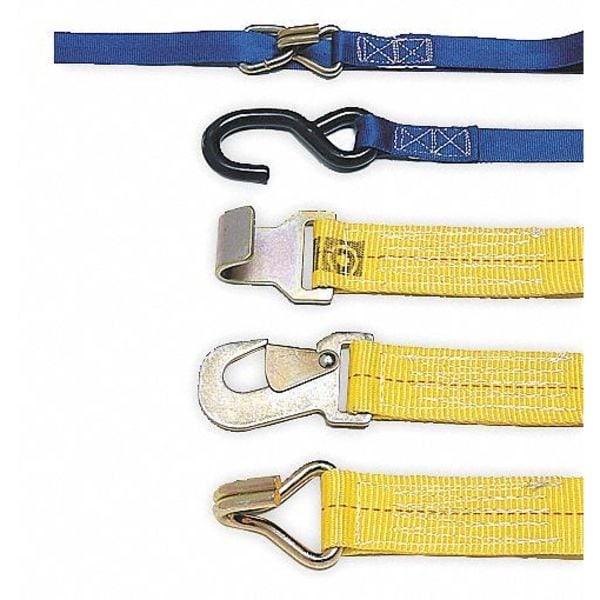Lift-All 6A105 Tie Down Strap, Wire-Hook, Black