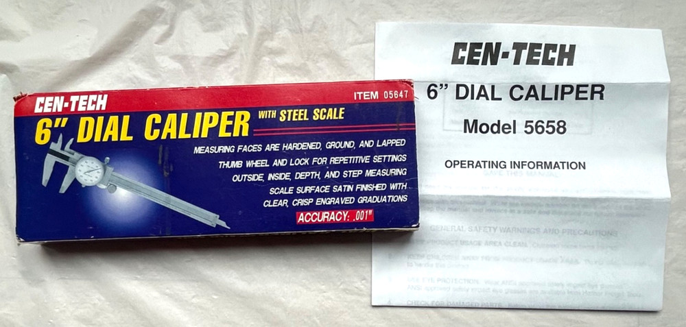 Cen-Tech    6" Dial Caliper With Case Item 05647