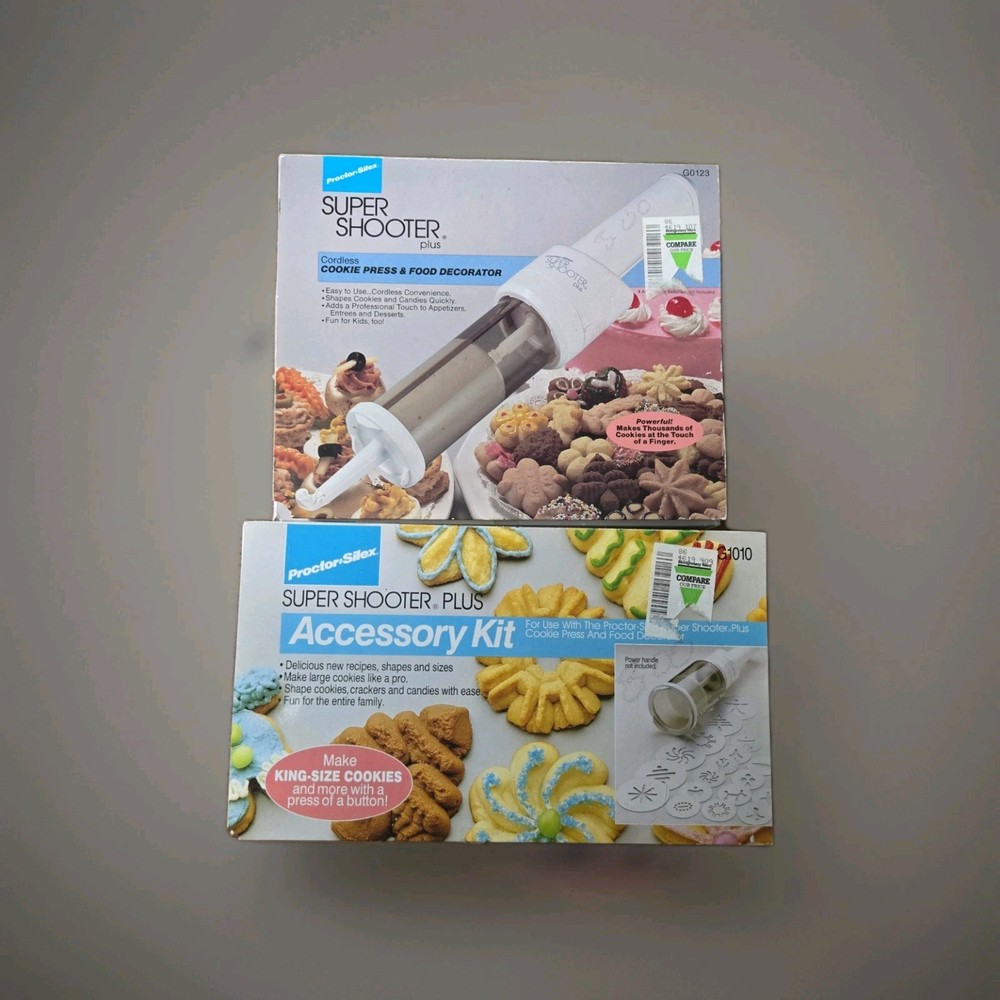 Super Shooter Plus Cookie Press and Accessory Kit Cordless Combination Pack New
