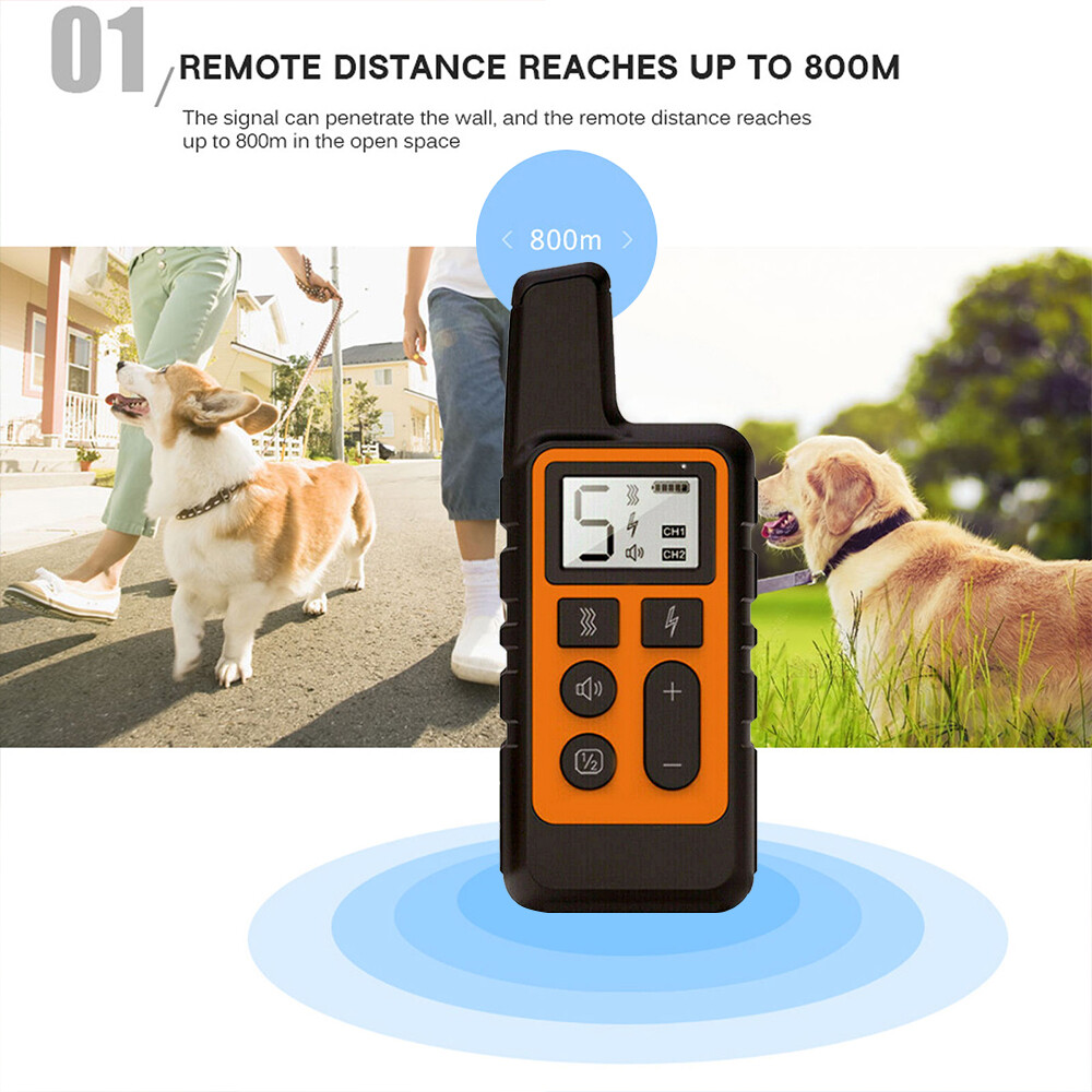 Dog Training Collar Pet Electric Shock Collar Waterproof with Remote For Dogs