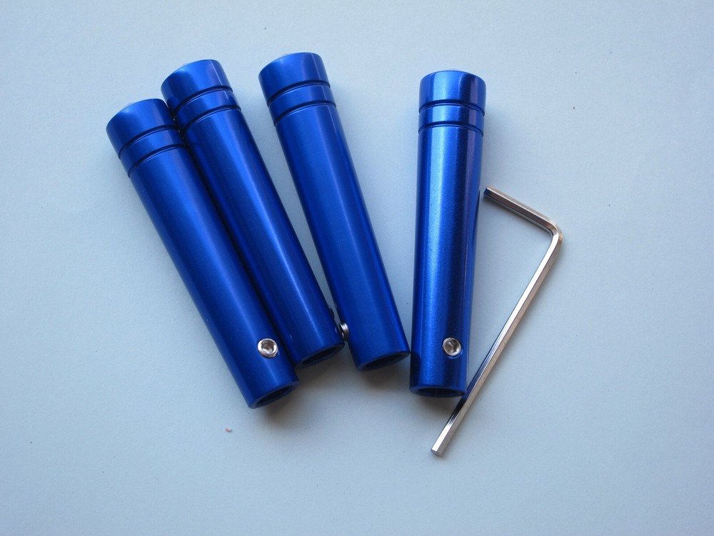 Lowrider Hydraulics or air bag 3-prong switch, panel & anodized blue extensions