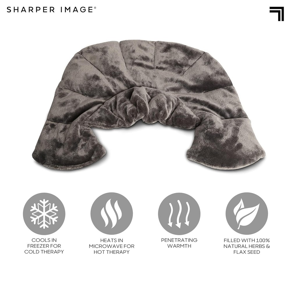 Heated Neck & Shoulder Wrap - Microwavable Warm & Cooling Plush Pad, Soft/Stylis