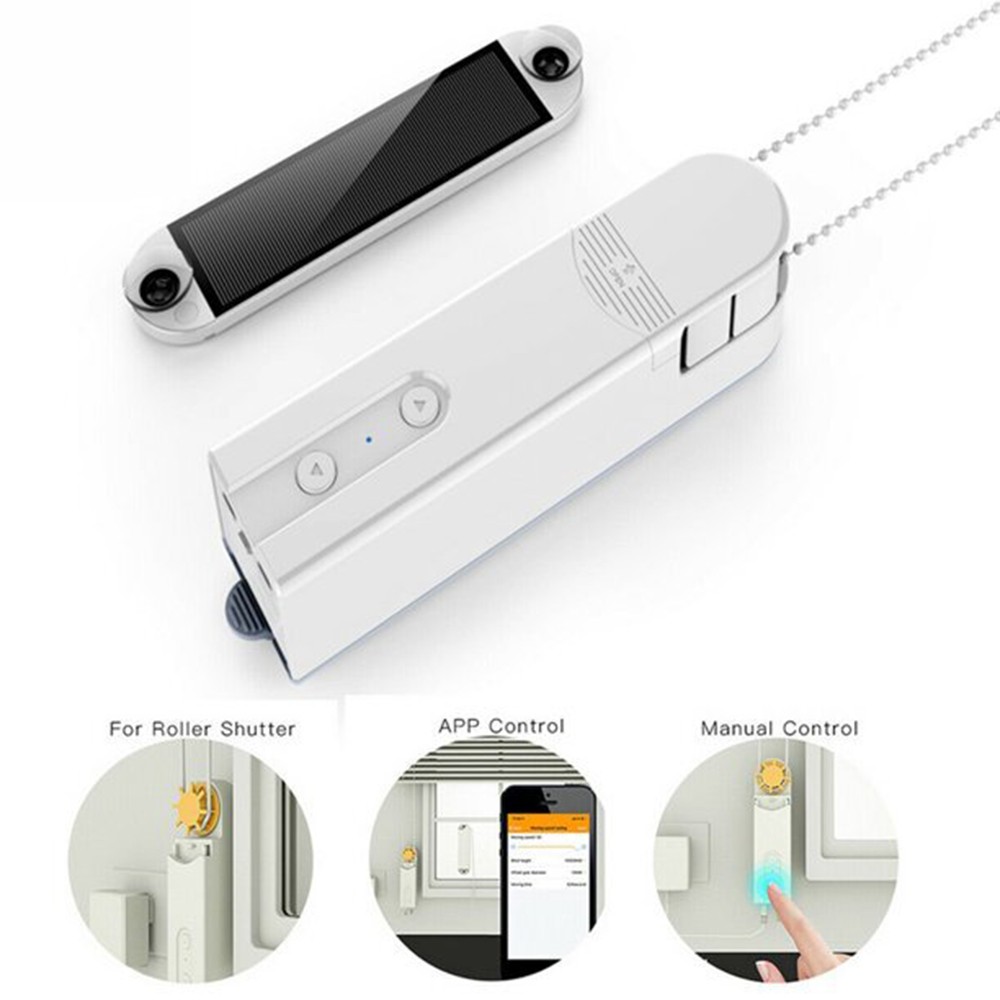 Smart Curtain Motor Roller Blinds Shutter Drive DIY With Solar Panel NEW