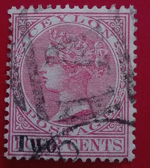 Ceylon: 1888 Surcharged, 2/4 C. (Collectable Stamp).