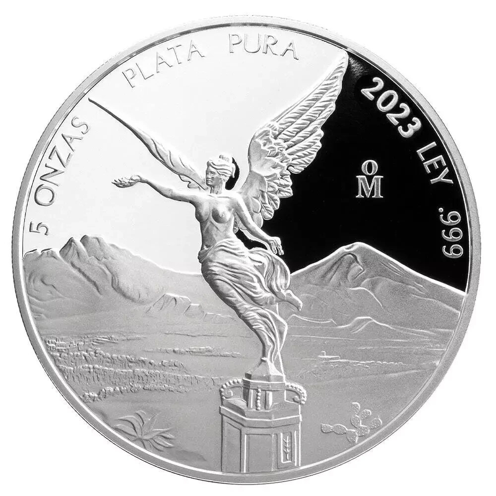 2023 Mexico 5 oz Onza Proof Silver Libertad Coin - In Mint Capsule