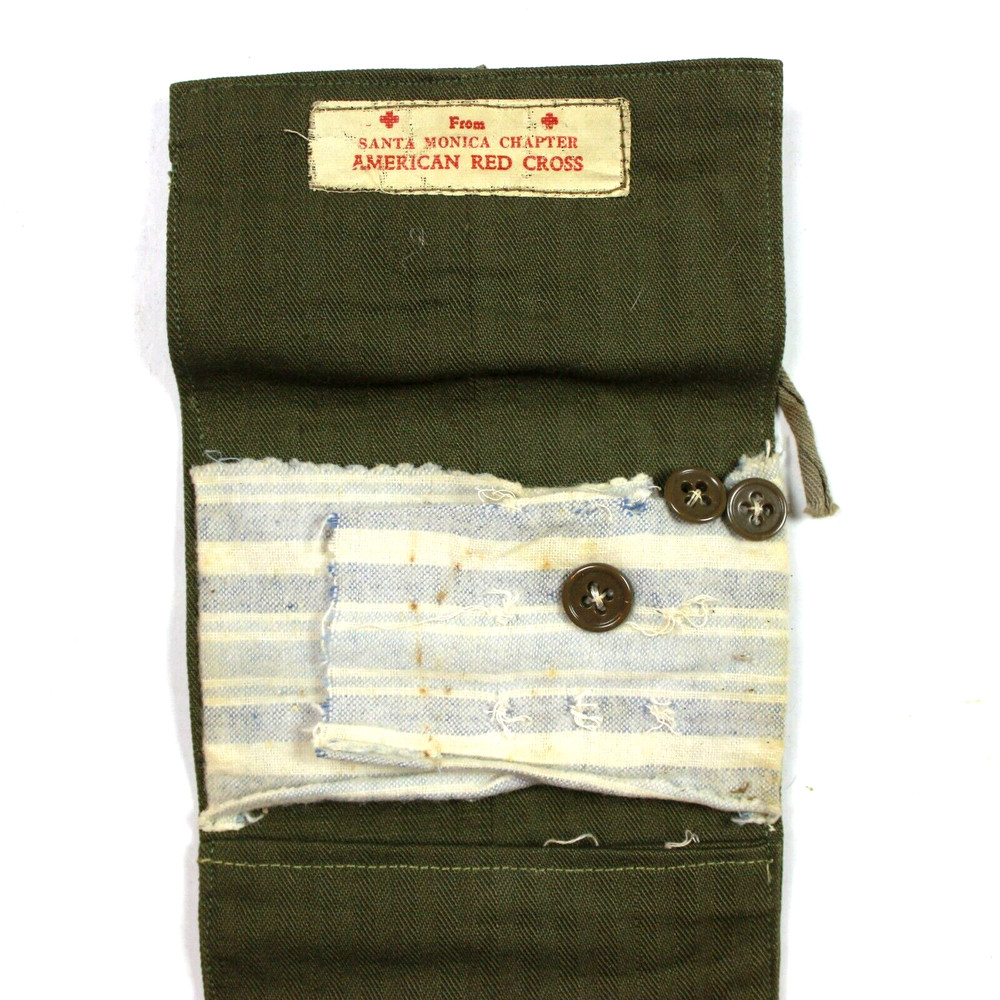 WWII SEWING KIT US AMERICAN RED CROSS ANC SANTA MONICA CALIFORNIA CHAPTER