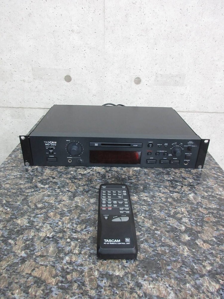TASCAM MD-350 MINI DISC PLAYER / RECORDER MD DECK Remote controller USED AC100V