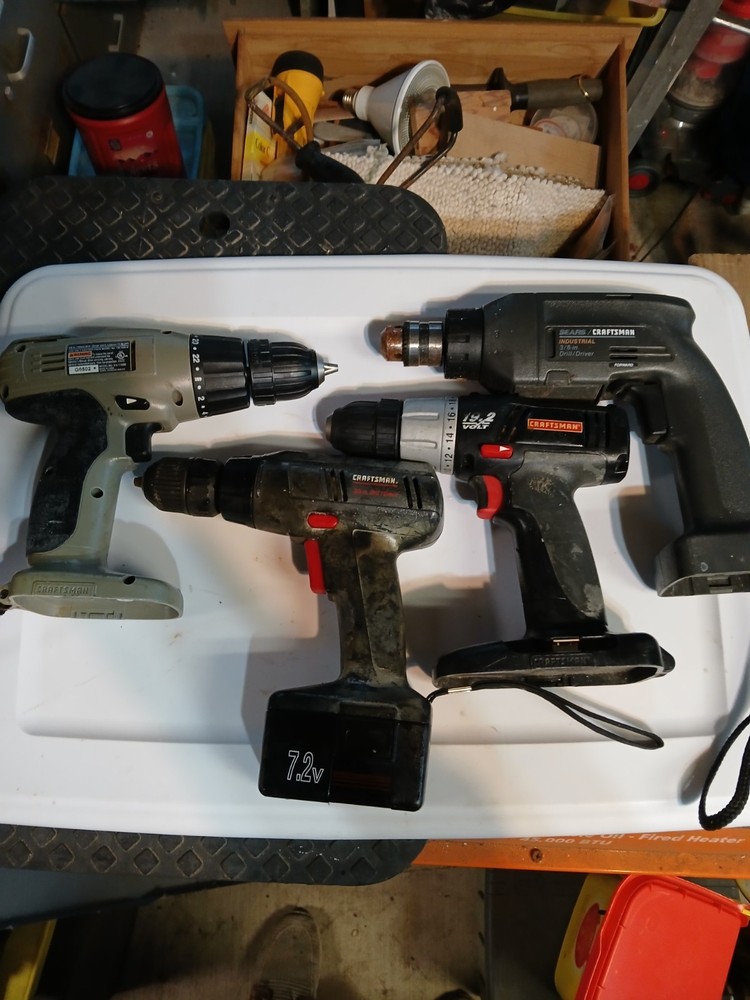 4-Craftsman  Dvrill Drivers Tested Working Cordless Chuck **