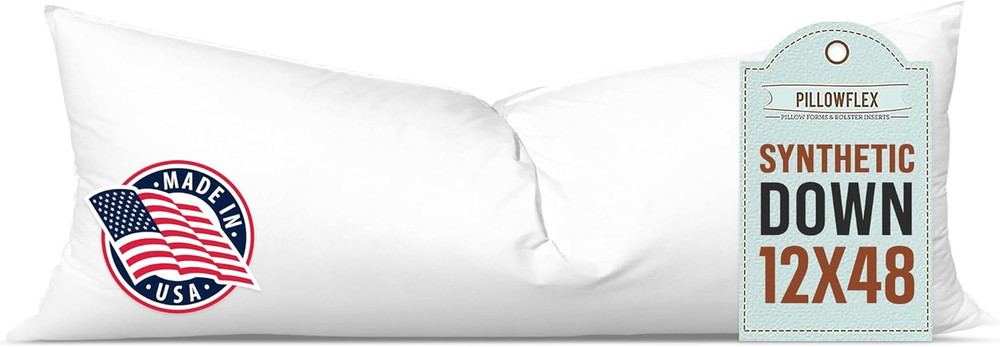 Synthetic down Pillow Insert - 12X48 down Alternative Pillow, Ultra Soft, Large