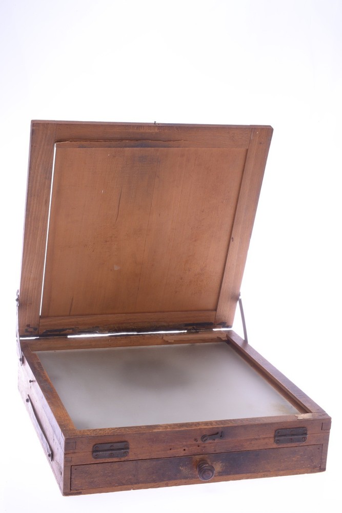 ✅ ANTIQUE RETOUCH, RETOUCHING DEVICE LARGE 28X28CM FORMAT MIRROR & FOCUS SCREEN