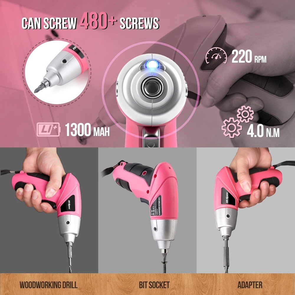 Rechargeable 3.6V Cordless Screwdriver with 26 Bits – Perfect for Small Projects
