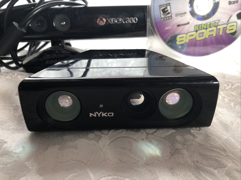 Microsoft Xbox 360 Kinect Motion Sensor Bar Model 1414 w/ 2 Games & Nyko Zoom