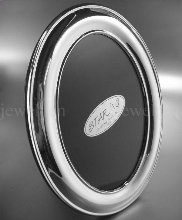Elegant Oval Smooth Photo Frame Solid 925 Sterling Silver(T2)
