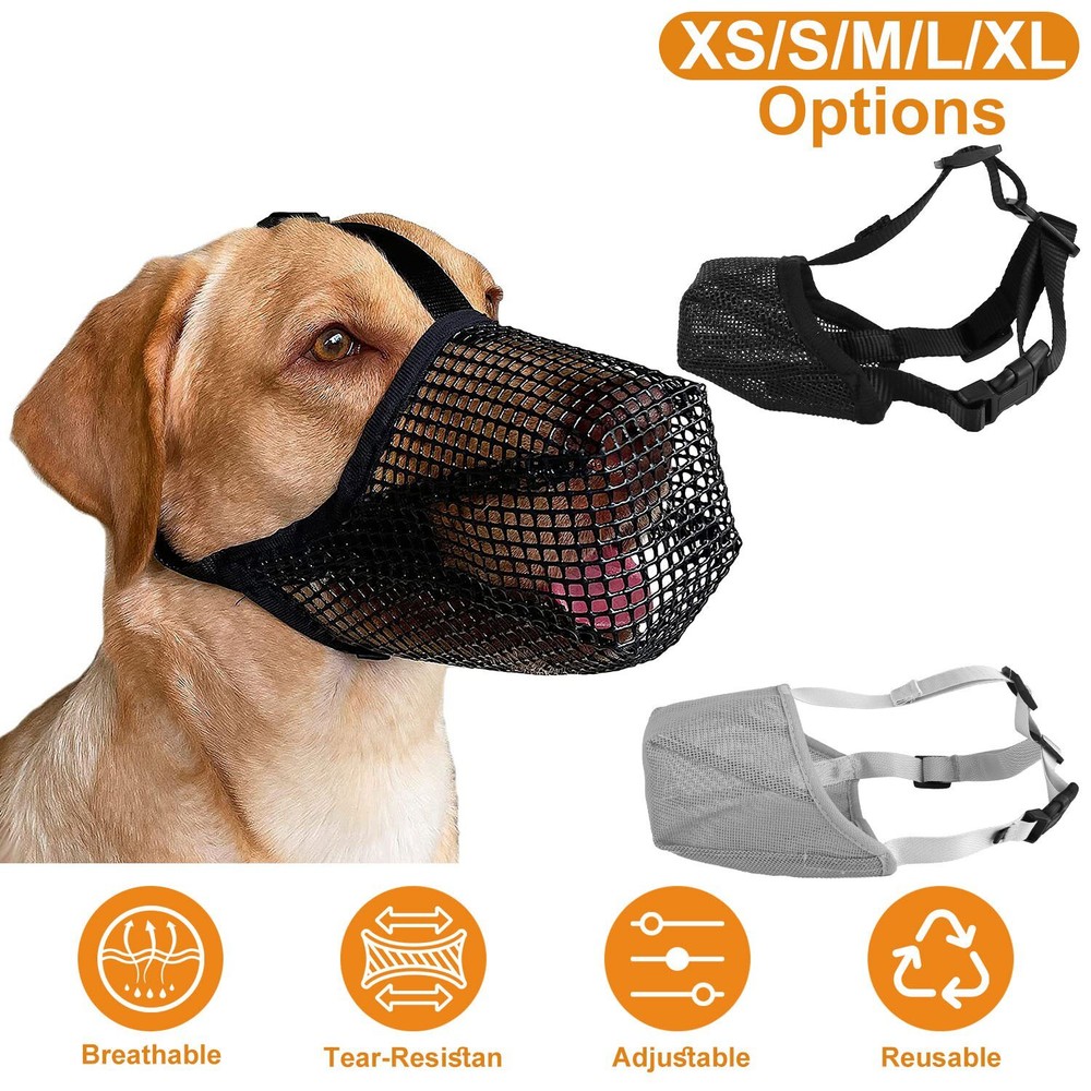 NEW Mask Soft Anti Bite Barking Chewing Mesh Mask Training Adjustable
