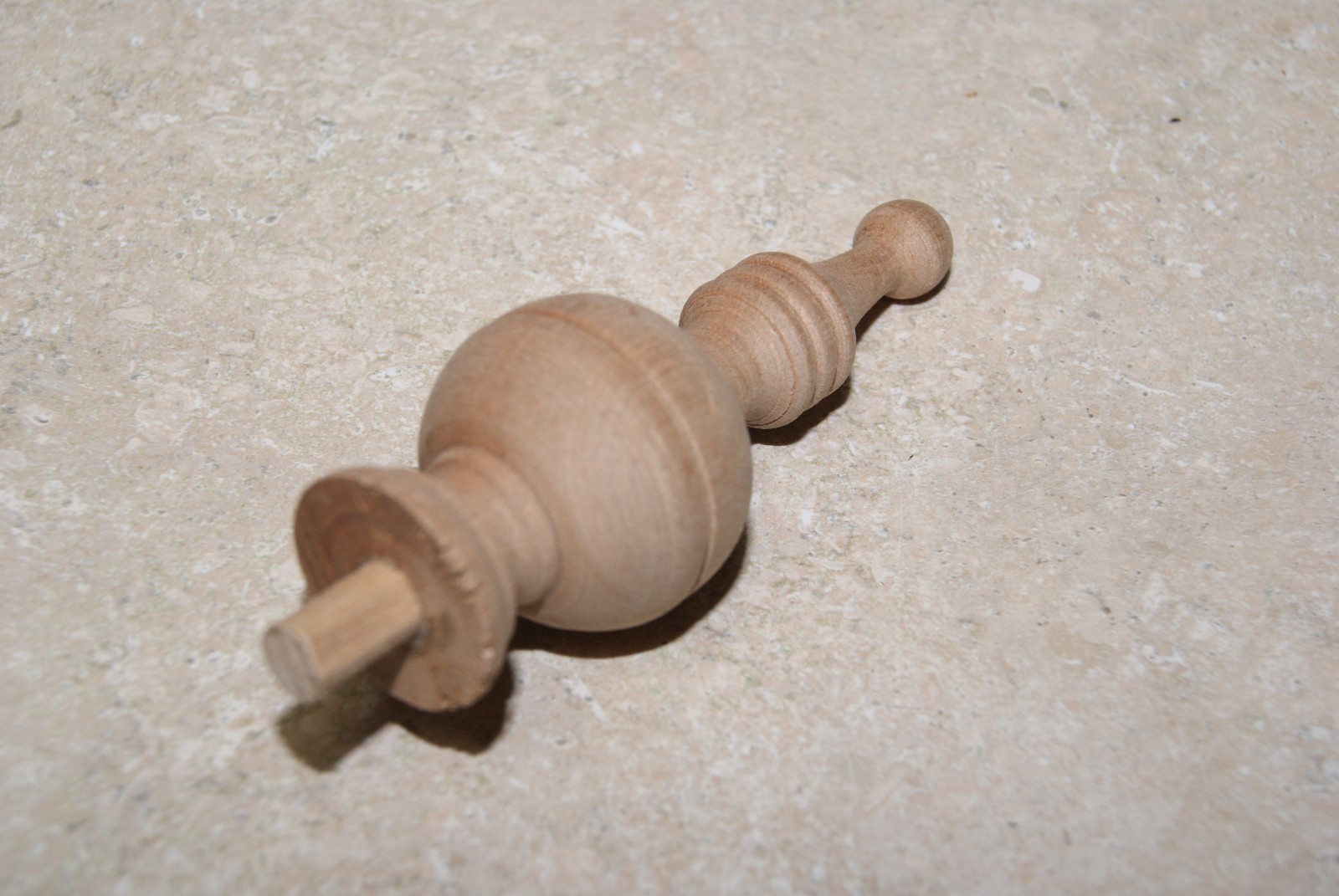 HARDWOOD FULL ROUND FINIAL 3 3/4 tall NEW MANTEL CLOCK PART