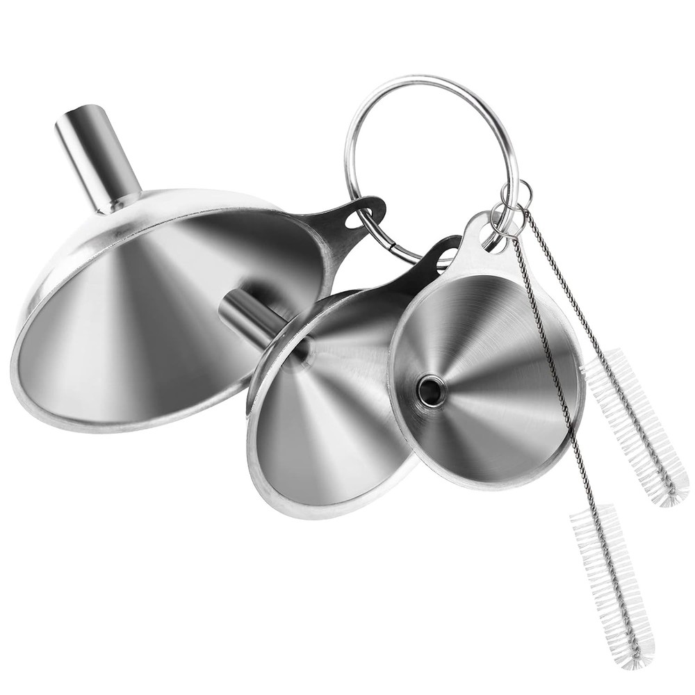 6 Pcs Stainless Steel Mini Funnels for Kitchen use. Large Tiny Small Funnel Set