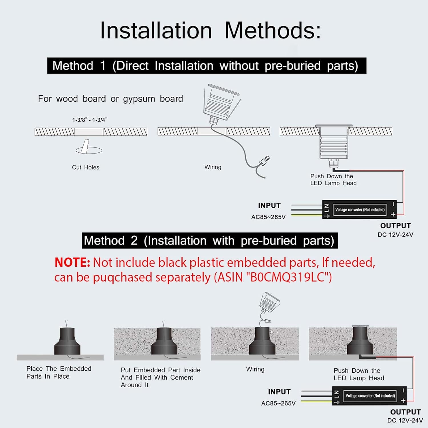 4Pack LED Pool Light Dimmable Warm White 3000K 3W Low Voltage Underwater Pond Li