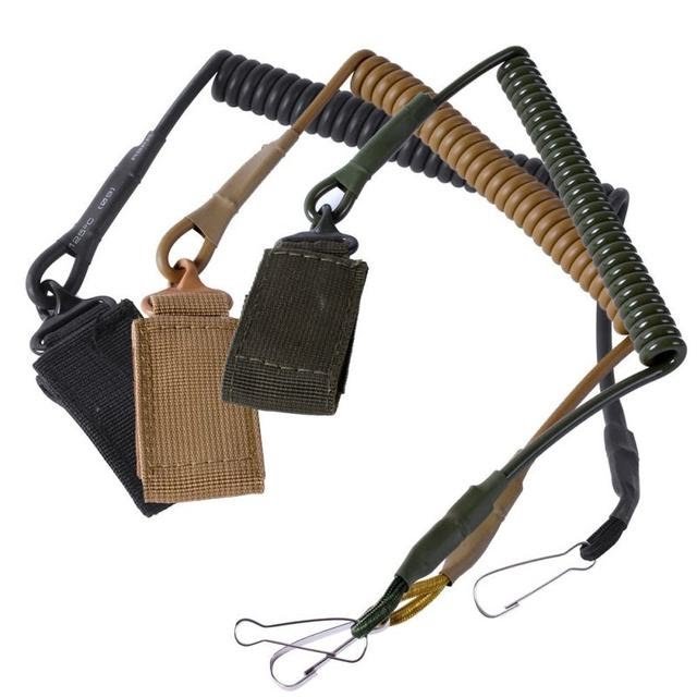 Tactical  Lanyard Sling Elastic Secure Spring Retention Rope