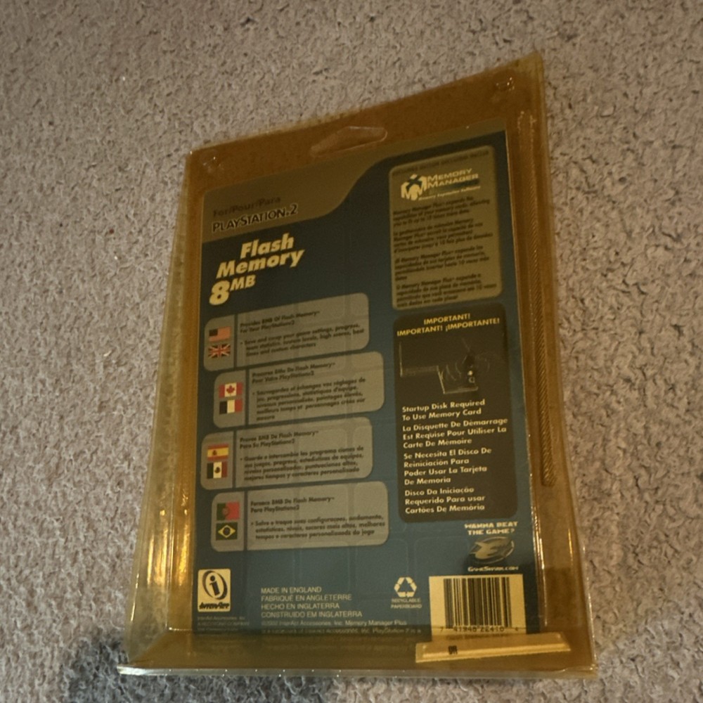 InterAct 8MB Flash Memory Card Gray for Sony PlayStation 2 Console NEW SEALED