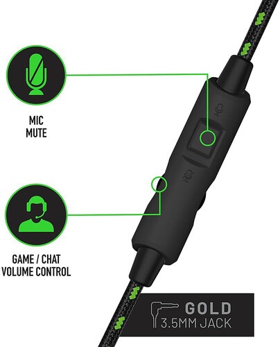 PC Accessory: Wired Headset - 4Gamers C6-100 - Black & Green: Compatible with PC