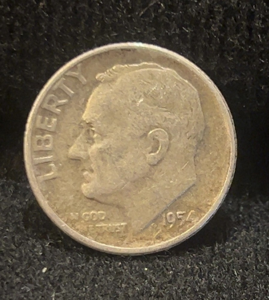 1954 P Roosevelt Dime 90% Silver