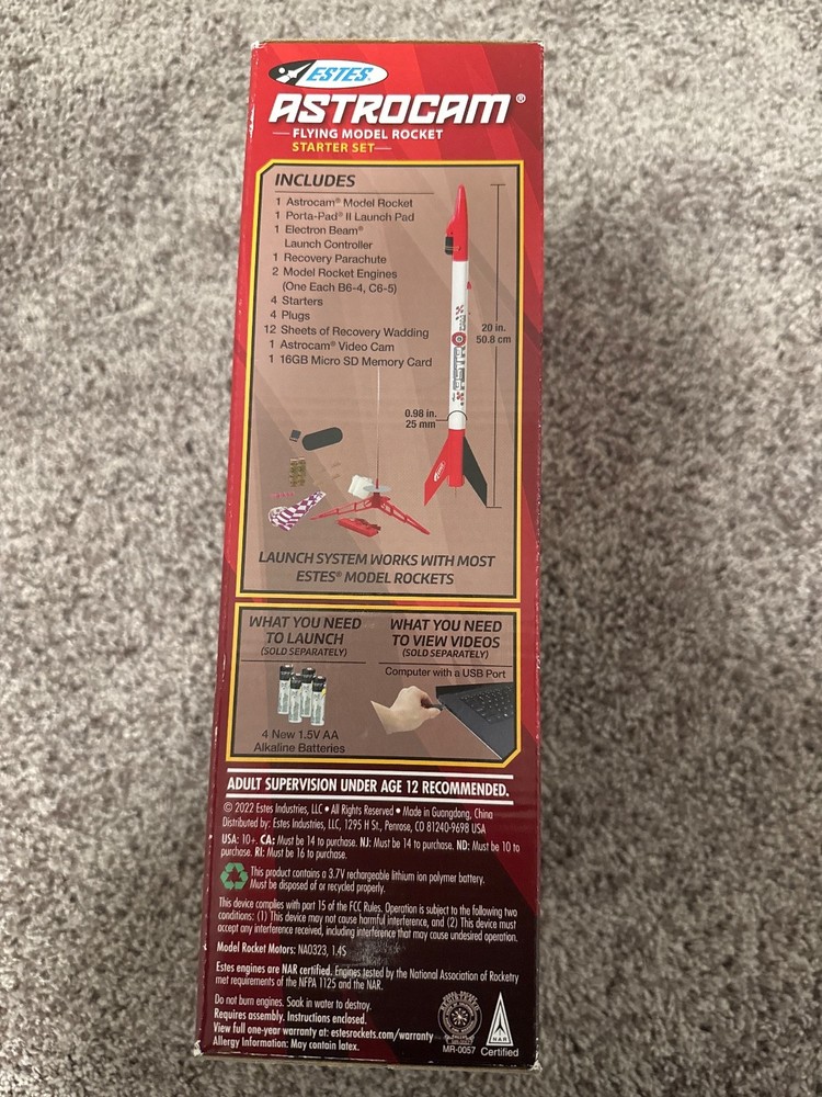 Estes astrocam Model Rocket With Video Camera (NEW) sealed