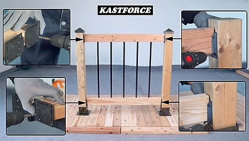 pcs Deck Railing Brackets Connectors with 320 pcs Rust-Free Screws for 2x4 40