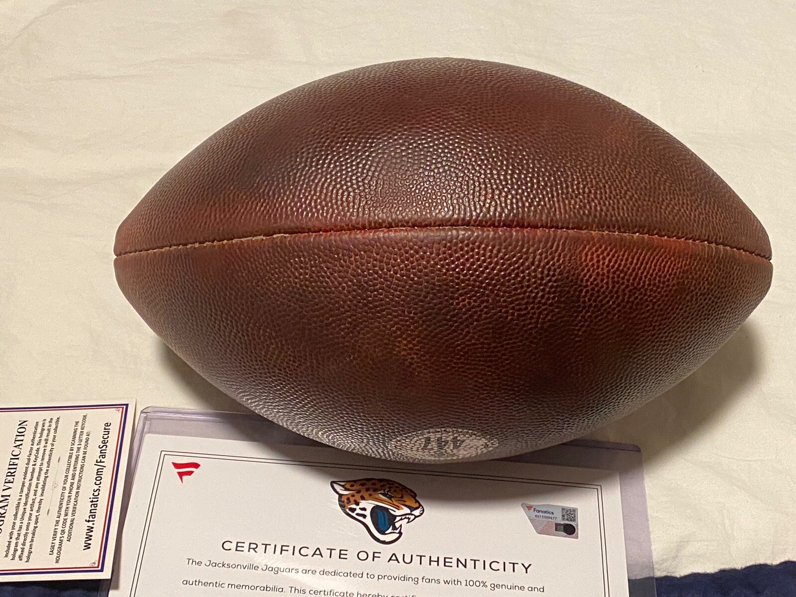 Game Used Football Trevor Lawrence Jacksonville Jaguars VS Houston Texans9/24/23