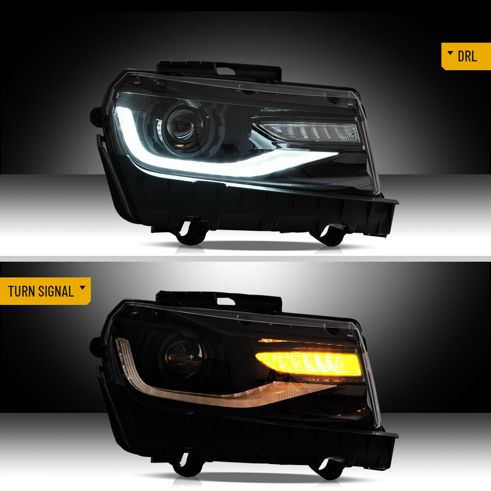For 2014 2015 Chevy Camaro Upgrade 6th Gen Style Headlights Projector LED DRL'S