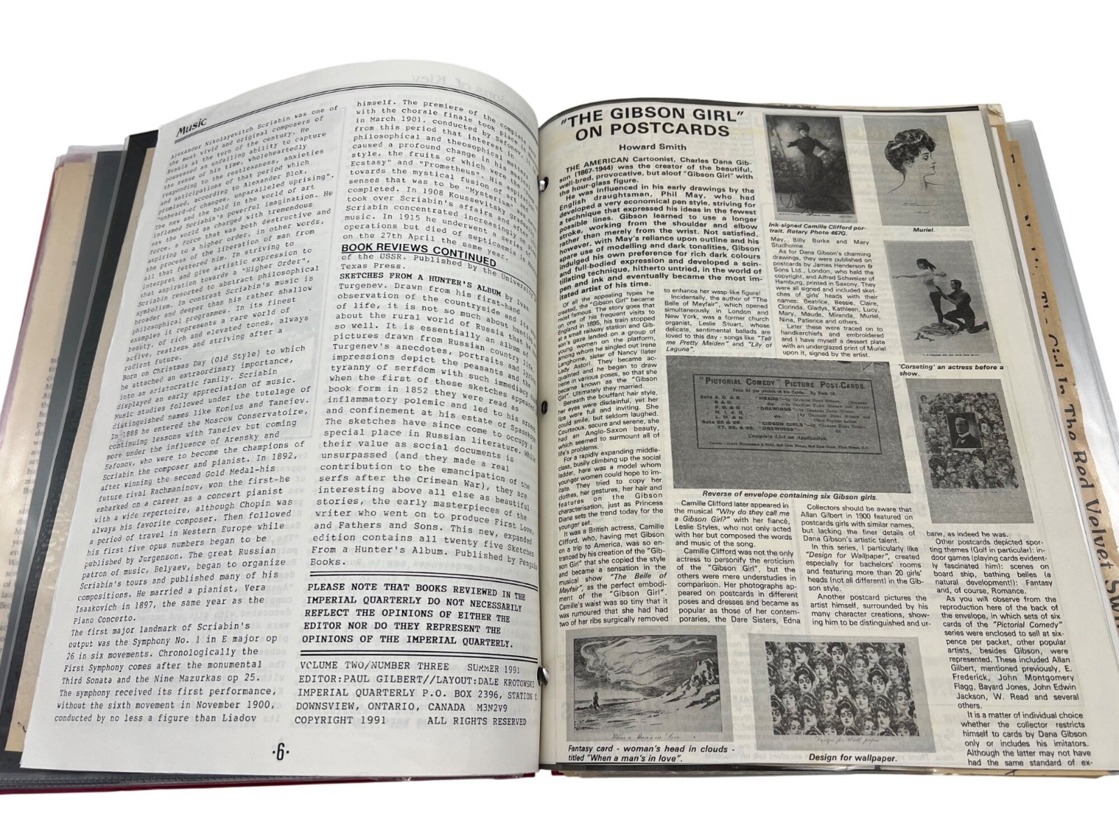 Vintage Postcard & Book Collector Reference Binder Ephemera Magazines Newsletter