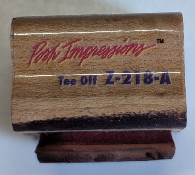 Wood/Rubber Stamp "Tee Off" Golfing
