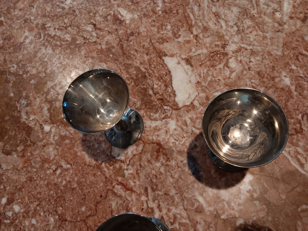 VTG J Perez Ruiz E.P.B Silverplate Spain Stem Wine goblets 6 cups