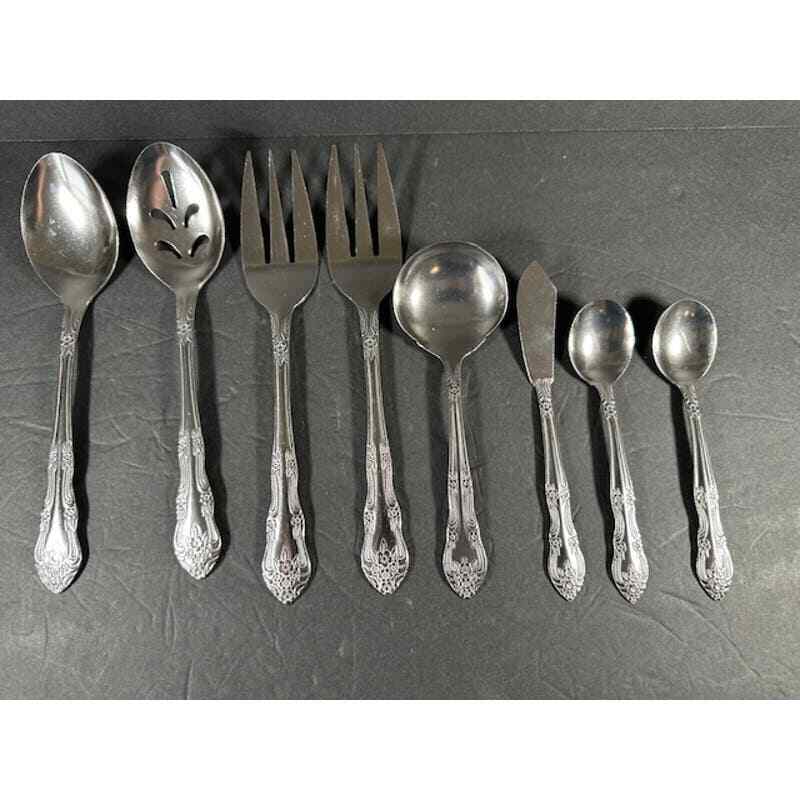 8 pc Hostess  Stanly Roberts Rogers Dream Rose Stainless Flatware