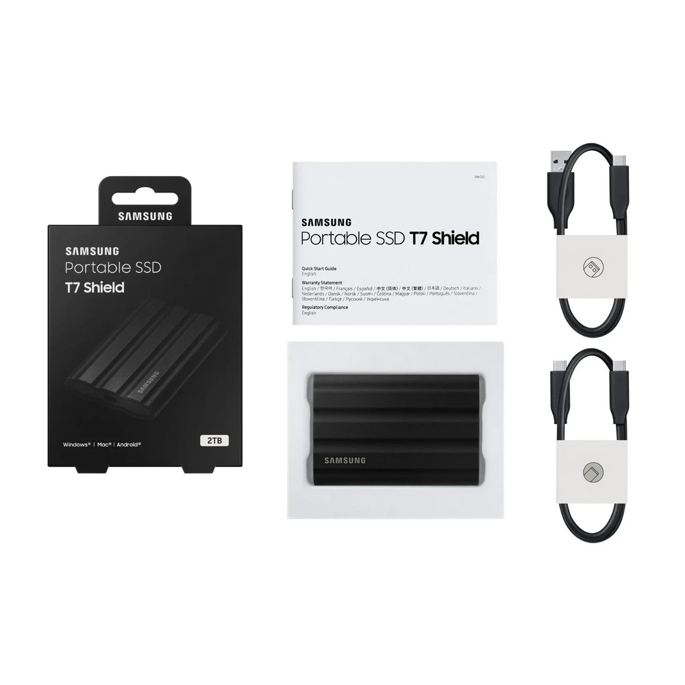Samsung - T7 Shield 2TB External USB 3.2 Gen 2 256-bit Black