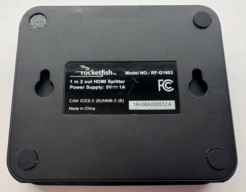 Rocketfish RF-G1603 1 in 2 HDMI Splitter Only (No Cables)