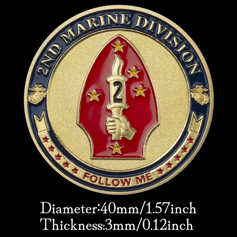 Marines 2nd Division Challenge Coin Collectable Commemorative Armed Forces 1-pc