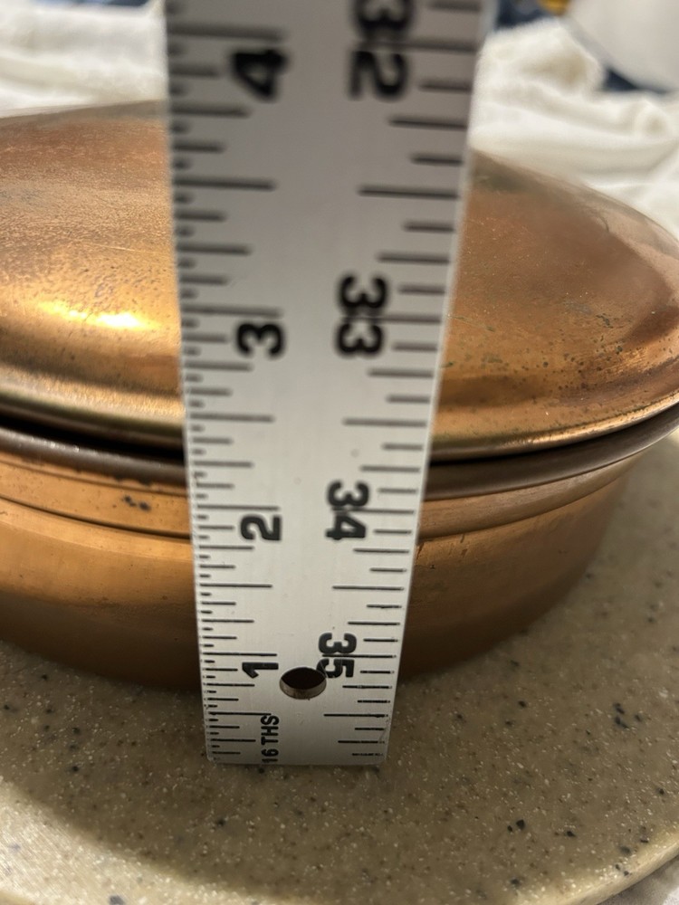 Vtg Copper Warming Pot Chafing Dish 2pcs