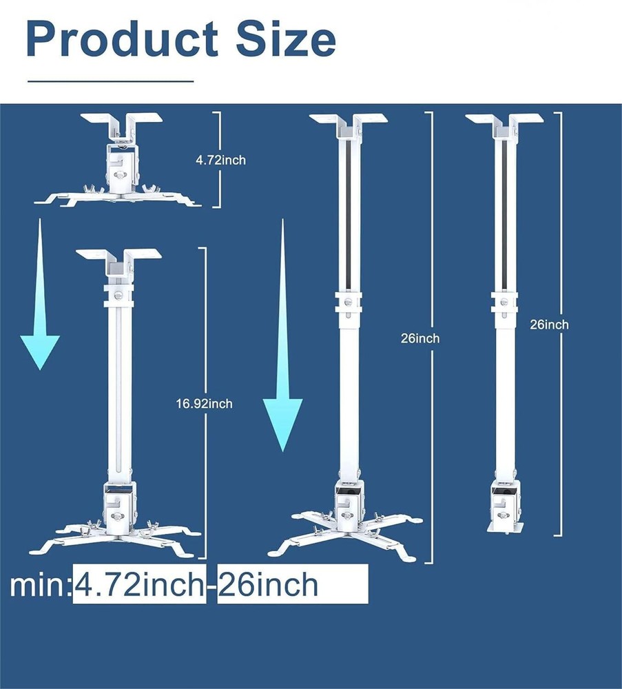 Universal 360?? Swivel TILT HD Projector Mount Ceiling Wall Holder Adjustable