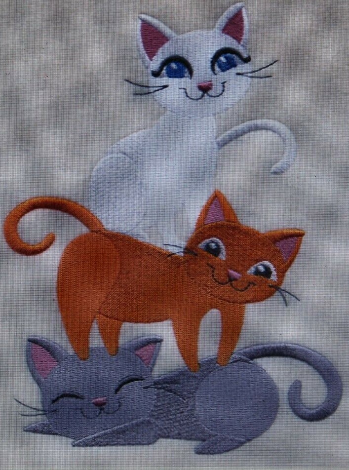 Kitty Stack Kids Set HAND TOWELS EMBROIDERED Adorable
