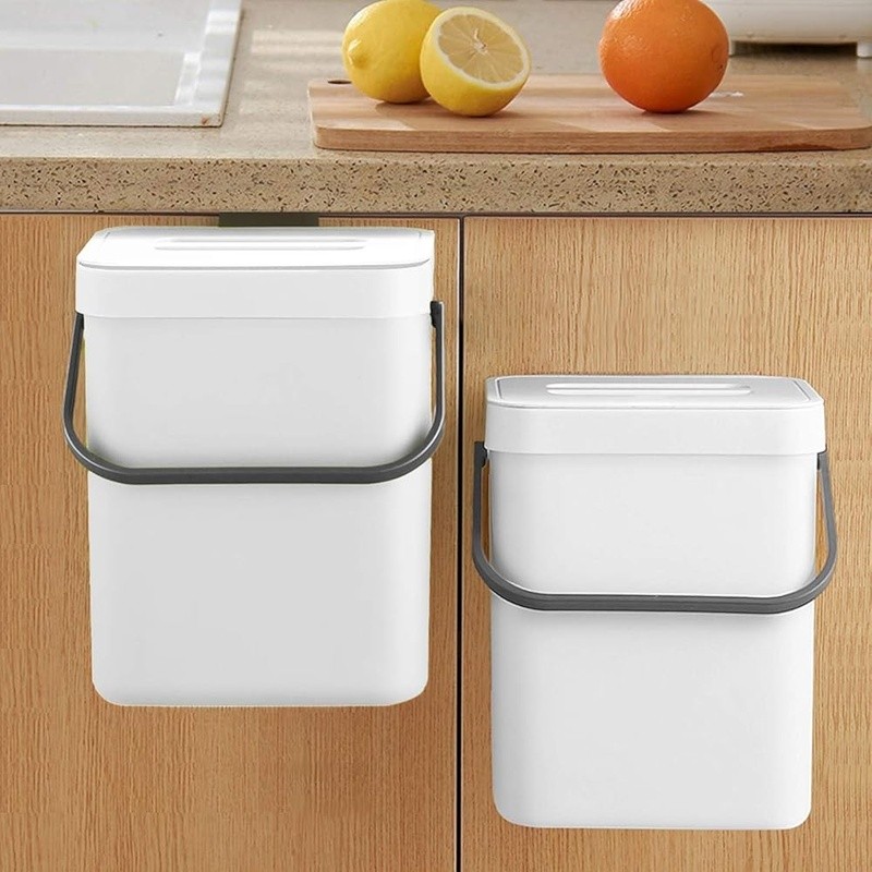 Odor Blocking Kitchen Compost Bin Indoor Fruit Fly Free Compact Container New